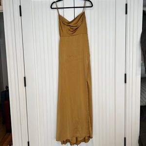 Fame and Partners Gold Maxi Dress